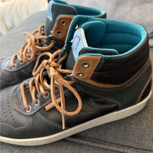 Dune London Black and Brown High-Top Sneakers